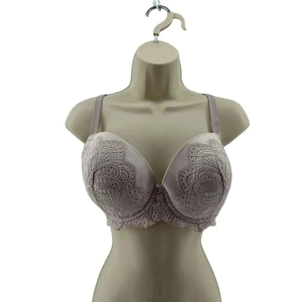 Victoria's Secret Dream Angels Smooth Ballerina Pink Lace Lined Demi Bra 34DDD